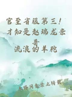 官至省服第三！才知是趙瑞龍親哥