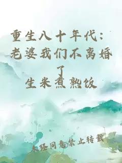 重生八十年代：老婆我們不離婚了